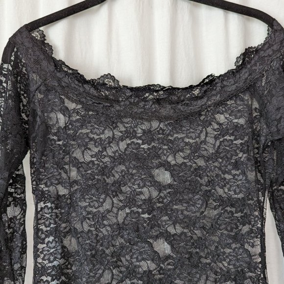 LINGERLOVE Black Baby Doll Lace Chemise Size Medium - Picture 6 of 11